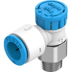 Festo Rotary Knob Exhaust Air One-way Flow Control Pneumatic Manual Control Valve VFOE Series, R 1/8, 1/8in, VFOE-LE-T