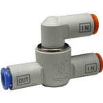 SMC VR1220 Series, Pneumatic Shuttle Valve OR Logic Function 10mm Tube, One Touch Fitting Connection, G 1/4 Thread, 10