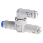 SMC VR12 Series, Pneumatic Shuttle Valve OR Logic Function 4mm Tube, Tube Connection, 1 MPa Max Operating Pressure