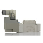 SMC 5/2 Pneumatic Solenoid Valve - Solenoid/Pilot G 1/8 SY5000 Series 24V dc