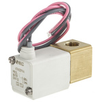 SMC 2/2 Pneumatic Solenoid Valve - Solenoid/Spring G 1/8 VDW Series 24V dc