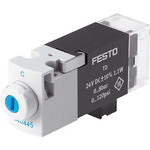 Festo 3/2 Closed, Monostable Pneumatic Solenoid/Pilot-Operated Control Valve - Electrical MHA1 Series, 540445