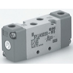 SMC 5/2 Pneumatic Solenoid Valve - Pilot/Pilot Metric M5 SYJA5000 Series