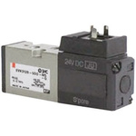 SMC 5/2 Pneumatic Solenoid Valve - Spring/Solenoid Metric M5 VK3000 Series 24V dc