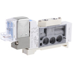 SMC 5/2 Pneumatic Solenoid Valve - Solenoid/Pilot Metric M5 SY3000 Series 24V dc