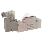 SMC 5/2 Pneumatic Solenoid/Pilot-Operated Control Valve - Solenoid/Pilot NPTF 1/4 SY7000 Series 110V ac