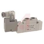 SMC 5/2 Pneumatic Solenoid/Pilot-Operated Control Valve - Solenoid/Pilot NPTF 1/4 SY7000 Series 24V dc