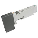 SMC 5/2 Pneumatic Solenoid Valve - Solenoid/Pilot/Spring VCQ1000 Series 24V dc