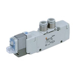 SMC 5/3 Pneumatic Solenoid Valve - Solenoid/Solenoid VQZ1000 Series 24V dc