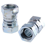 Parker Hydraulic Straight Threaded Adapter 8H6K4S, Connector A G 1/2 Female, Connector B G 1/2 Female