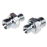 Parker Hydraulic Straight Threaded Adapter 6-4HMK4S, Connector A G 1/4 Male, Connector B G 3/8 Male