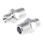 Parker Hydraulic Straight Threaded Adapter 4-6F3MK4S, Connector A G 1/4 Male, Connector B R 3/8 Male