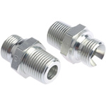 Parker Hydraulic Straight Threaded Adapter 8F3MK4S, Connector A G 1/2 Male, Connector B R 1/2