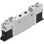 Festo 2x3/2 Closed, Monostable Solenoid Valve - Electrical Metric M5 VUVG Series 24V dc, 566454