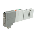 SMC 5/3 Pneumatic Solenoid/Pilot-Operated Control Valve - Solenoid SV100 Series