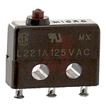 SPDT Pin Plunger Microswitch, 1 A @ 125 V ac