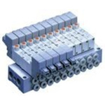 5 port single solenoid base mounted internal pilot valve 24V dc light & surge protection