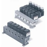 3 port base mount direct acting solenoid valve 24V dc universal porting surge protection