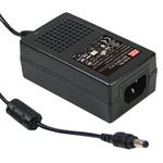 MEAN WELL 18W Power Brick AC/DC Adapter 12V dc Output, 0 → 1.5A Output