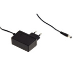 MEAN WELL 12W Plug-In AC/DC Adapter 12V dc Output, 1A Output