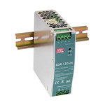 MEAN WELL EDR Switch Mode DIN Rail Power Supply, 90 → 264V ac ac Input, 24V dc dc Output, 5A Output, 120W