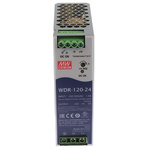 MEAN WELL WDR Switch Mode DIN Rail Power Supply, 180 → 550V ac ac Input, 24V dc dc Output, 5A Output, 120W