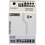 Phoenix Contact STEP-PS/1AC/24DC/1.75 Switch Mode DIN Rail Power Supply, 85 → 264V ac ac Input, 24V dc dc