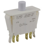 Double Pole Double Throw (DPDT) Push Button Switch, 10 A @ 250 V ac