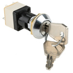 IP67 Key Switch, DPST, 4 A @ 250 V ac 2-Way, -25 → +85°C