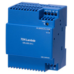 TDK-Lambda DRL-100 Switch Mode DIN Rail Power Supply, 85 → 264V ac ac Input, 24V dc dc Output, 4.2A Output, 100W