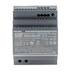 MEAN WELL HDR Switch Mode DIN Rail Power Supply, 120 → 370 V dc, 85 → 264 V ac, 24V dc dc Output, 4.2A