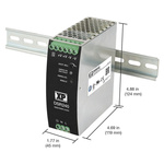 XP Power DSR240 DIN Rail Power Supply, 85 → 264V ac ac Input, 48V dc dc Output, 5A Output, 240W