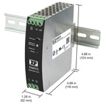 XP Power DSR75 DIN Rail Power Supply, 85 → 264V ac ac Input, 24V dc dc Output, 3.2A Output, 75W