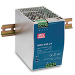 D-Link NDR-480 DIN Rail Power Supply, 90 → 264 and 127 → 370V ac, dc Input, 48V dc Output, 10A Output,