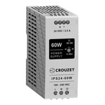 Crouzet 89452 DIN Rail Power Supply, 90 → 264V ac ac Input, 24V dc dc Output, 2.5A Output, 60W
