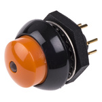 Otto Single Pole Double Throw (SPDT) Momentary Amber LED Push Button Switch, IP68S, Panel Mount, 28V dc