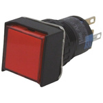Idec Double Pole Double Throw (DPDT) Momentary Red LED Push Button Switch, IP65, 24 x 24mm, Panel Mount, 250V