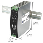 XP Power DSR75 DIN Rail Power Supply, 85 → 264V ac ac Input, 12V dc dc Output, 6.3A Output, 75W