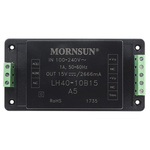 RS PRO Switching Power Supply, 15V dc, 2.666A, 40W, 1 Output, 264 V ac, 370 V dc Input Voltage