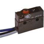 SPDT Button Microswitch, 100 mA @ 250 V ac