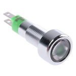 Signal Construct Green Indicator, Tab Termination, 12 → 14 V, 8mm Mounting Hole Size