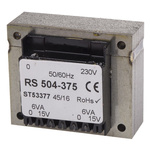 RS PRO 15V ac 2 Output Through Hole PCB Transformer, 12VA