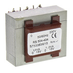 RS PRO 15V ac 2 Output Through Hole PCB Transformer, 3VA