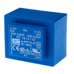 Block 12V ac 2 Output Through Hole PCB Transformer, 16VA