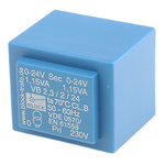 Block 24V ac 2 Output Through Hole PCB Transformer, 2.3VA