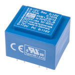 Block 12V ac 2 Output Through Hole PCB Transformer, 1.5VA