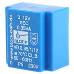 Block 12V ac 1 Output Through Hole PCB Transformer, 0.35VA