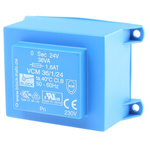 Block 24V ac 1 Output Through Hole PCB Transformer, 36VA