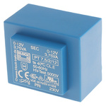 Block 12V ac 2 Output Through Hole PCB Transformer, 7.5VA
