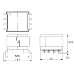 OEP Surface Mount Pulse Transformer 1:1 Turns Ratio, 3mH Prim. Inductance, 0.36Ω Prim. Resistance